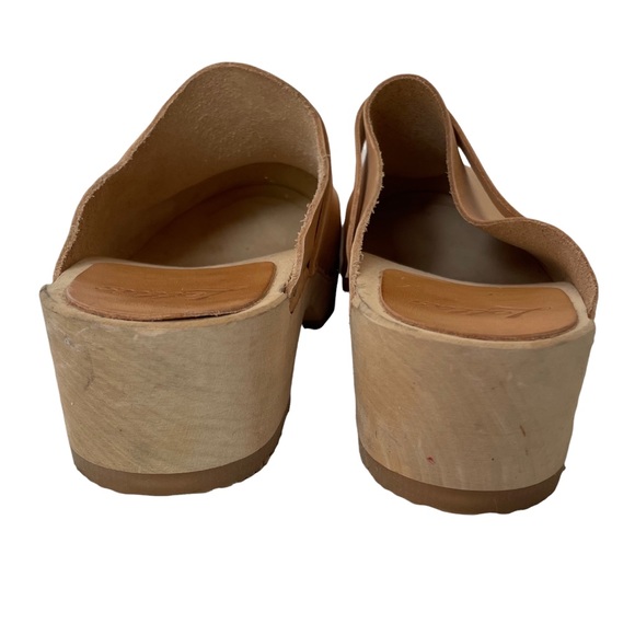 Lotta From Stockholm Tan Clogs Size 10.5 Heel Wooden - Picture 9 of 12
